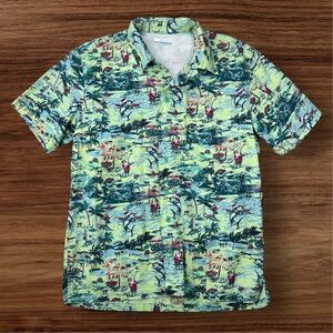 Columbia PFG Men’s Short Sleeve Fishing Shirt. Santa Vacation. Size Small.